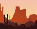 Flat landscape desert with animal