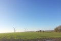 Windpower turbines in agricultural landscape