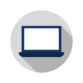 Flat Laptop Circle Icon