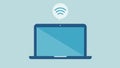 Flat laptop design with internet wifi icon vector