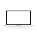 Flat laptop mockup template vector icon. Device in front