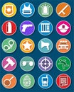 Flat Law And Justice Icons Set Royalty Free Stock Photo