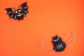 Flat lay of accessory decoration Happy Halloween festival background concept Royalty Free Stock Photo