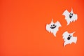 Flat lay of accessory decoration Happy Halloween festival background concept Royalty Free Stock Photo