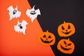 Flat lay of accessory decoration Happy Halloween festival background concept Royalty Free Stock Photo