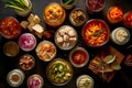 Flat lay assortment of fermented foods