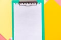 Flat lay of bright white sheet of paper notepads Royalty Free Stock Photo