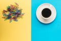 Flat lay business colorful background