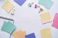 flat lay of colorful paper notes Royalty Free Stock Photo
