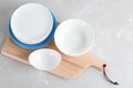 Flat lay composition with ceramic dishware