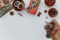 Flat Lay Composition with cinnamon sticks Royalty Free Stock Photo
