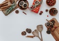 Flat Lay Composition with cinnamon sticks Royalty Free Stock Photo