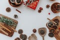 Flat Lay Composition with cinnamon sticks Royalty Free Stock Photo