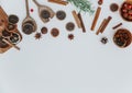 Flat Lay Composition with cinnamon sticks Royalty Free Stock Photo