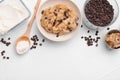 Flat lay composition with cookie dough, Royalty Free Stock Photo