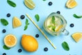 Flat lay composition with delicious natural lemonade