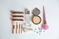 Flat lay composition with different beauty accessories