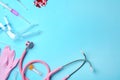 Flat lay composition with different medical objects Royalty Free Stock Photo