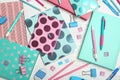 Flat lay composition with different school stationery Royalty Free Stock Photo