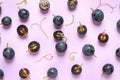 Flat lay composition with fresh ripe juicy grapes Royalty Free Stock Photo