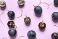 Flat lay composition with fresh ripe juicy grapes Royalty Free Stock Photo