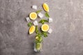 Flat lay composition with ingredients for detox lemonade Royalty Free Stock Photo