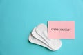Flat lay composition with menstrual pads Royalty Free Stock Photo