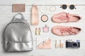 Flat lay composition with stylish accessories