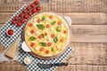 Flat lay composition with tasty homemade pizza Royalty Free Stock Photo