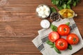 Flat lay composition with tomatoes Royalty Free Stock Photo