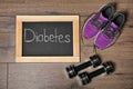 Flat lay composition with word DIABETES Royalty Free Stock Photo