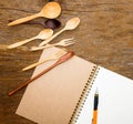 Flat lay for cooking note Royalty Free Stock Photo