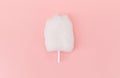 Flat lay of cotton candy isolated on pink background Royalty Free Stock Photo