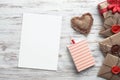 Flat lay cute composition with fabric heart