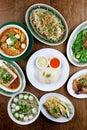Flat lay of delicious asian food
