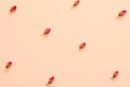 Dry red rose buds peach floral pattern background Royalty Free Stock Photo