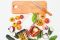 Flat lay food background of fresh vegetables Royalty Free Stock Photo