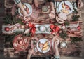 Flat-lay of friends hands eating and drinking together. Top view of people having party