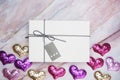 flat-lay gift box on table for Valentine background Royalty Free Stock Photo