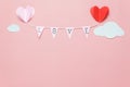 Flat lay image of decoration valentine`s day background concept. Royalty Free Stock Photo