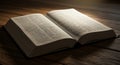 Open Bible with Highlighted Verse, Inspirational Christian Concept Royalty Free Stock Photo