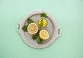 Flat lay of lemonade ingredients.