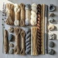 A flat lay of natural materials includes various textures and colors Royalty Free Stock Photo