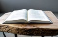 Flat lay open Bible, Greek New Testament. On wooden background. Baselland, Switzerland 12.05.2019 Royalty Free Stock Photo