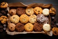 Flat lay perfection a delectable array of cookies elegantly framed and captured