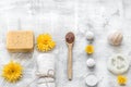 Flat lay photo . Spa-still life of skin care items Royalty Free Stock Photo