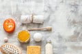 Flat lay photo . Spa-still life of skin care items Royalty Free Stock Photo