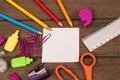 Flat lay photography. Back to school. Teachers Day Royalty Free Stock Photo