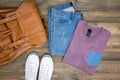 Flat lay photography of men casual outfits