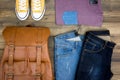 Flat lay photography of men casual outfits